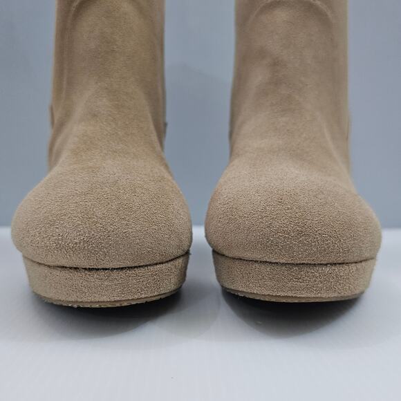 Donald Pliner Labell Ankle Boot Womens 9 Tan Suede Platform Heel Fall Fashion - Picture 7 of 15